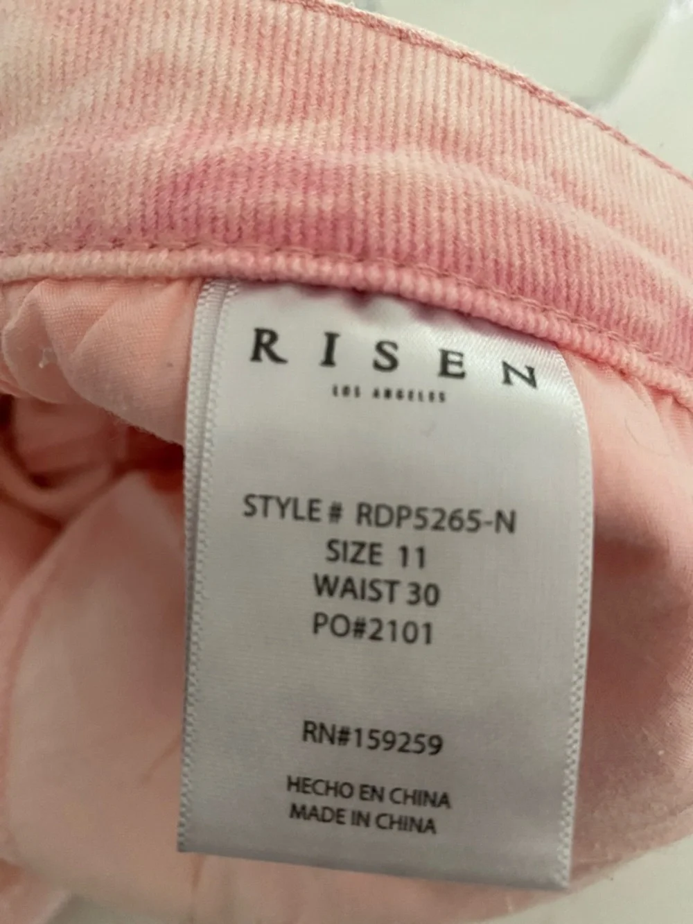 Risen Light Pink Distressed Jeans - Women's Flare, size 11/30, Like New! - Picture 2 of 8